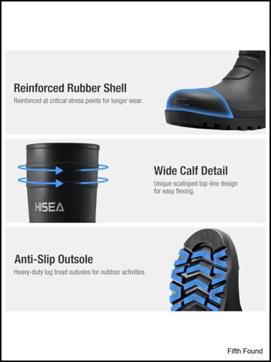Men\'s Knee High Rain Boots Waterproof PVC with Steel Shank Slip-Resistant Work main image 4